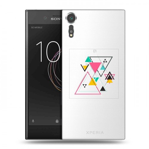 Полупрозрачный дизайнерский пластиковый чехол для Sony Xperia XZs Абстракции 3