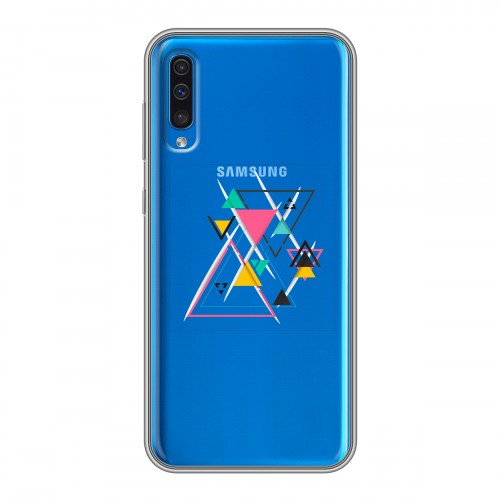 Полупрозрачный дизайнерский пластиковый чехол для Samsung Galaxy A50 Абстракции 3