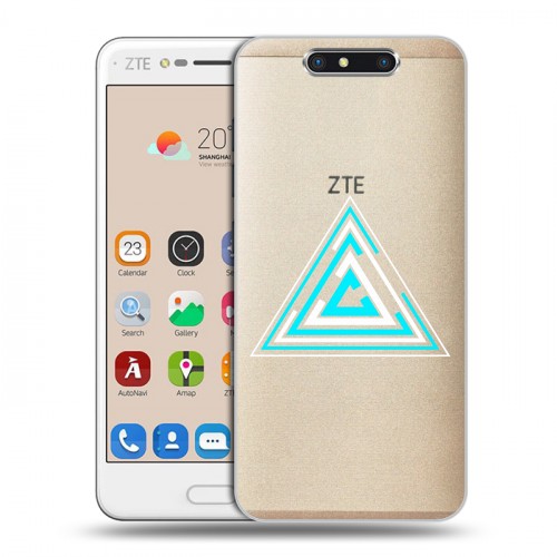 Полупрозрачный дизайнерский пластиковый чехол для ZTE Blade V8 Абстракции 3