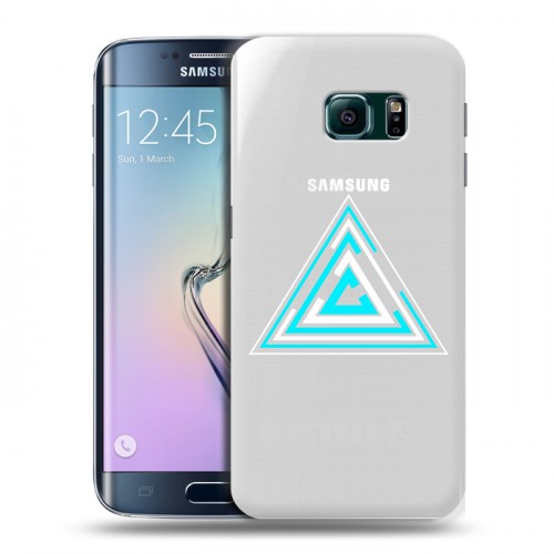 Полупрозрачный дизайнерский пластиковый чехол для Samsung Galaxy S6 Edge Абстракции 3