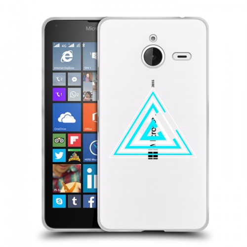 Полупрозрачный дизайнерский пластиковый чехол для Microsoft Lumia 640 XL Абстракции 3