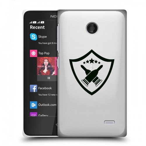 Полупрозрачный дизайнерский пластиковый чехол для Nokia X Армия