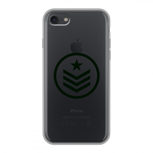 Полупрозрачный дизайнерский силиконовый чехол для Iphone 7 Армия