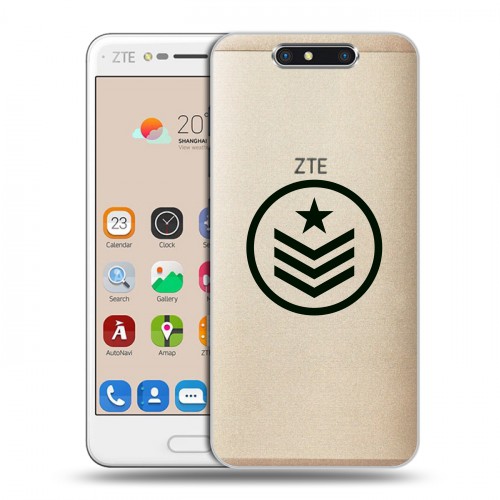 Полупрозрачный дизайнерский пластиковый чехол для ZTE Blade V8 Армия