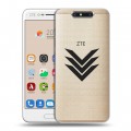 Полупрозрачный дизайнерский пластиковый чехол для ZTE Blade V8 Армия