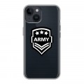 Полупрозрачный дизайнерский пластиковый чехол для Iphone 14 Армия