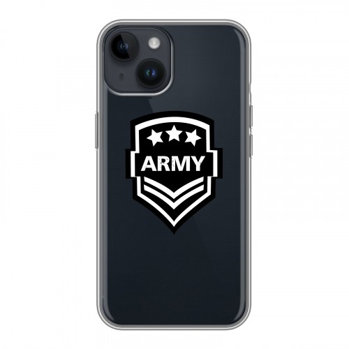 Полупрозрачный дизайнерский пластиковый чехол для Iphone 14 Армия