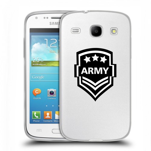 Полупрозрачный дизайнерский силиконовый чехол для Samsung Galaxy Core Армия