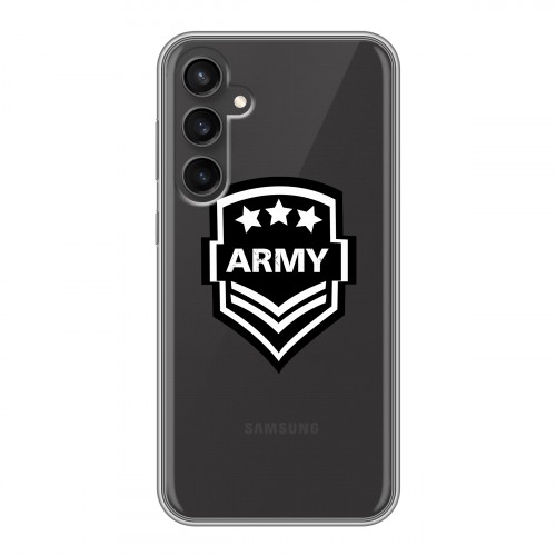 Полупрозрачный дизайнерский силиконовый чехол для Samsung Galaxy S23 FE Армия