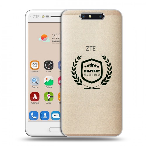 Полупрозрачный дизайнерский пластиковый чехол для ZTE Blade V8 Армия