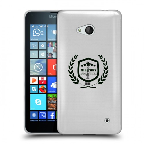 Полупрозрачный дизайнерский пластиковый чехол для Microsoft Lumia 640 Армия