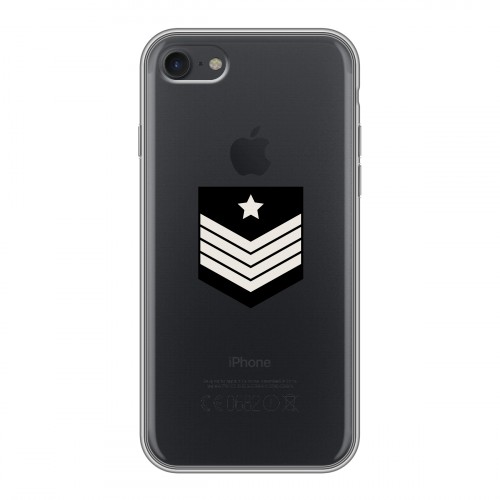 Полупрозрачный дизайнерский силиконовый с усиленными углами чехол для Iphone 7 Армия