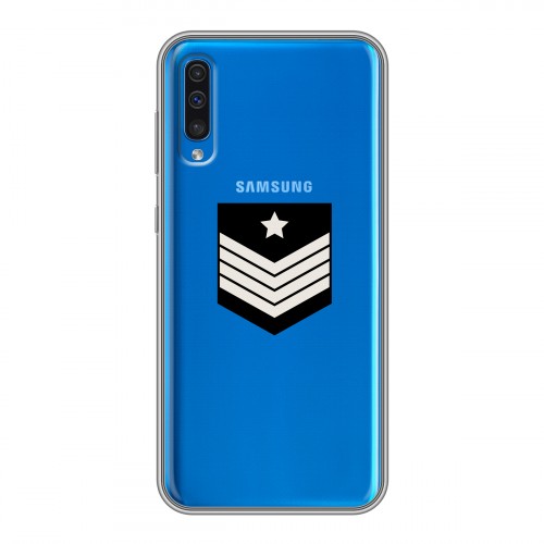 Полупрозрачный дизайнерский силиконовый чехол для Samsung Galaxy A50 Армия