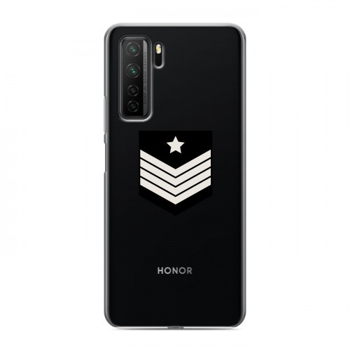 Полупрозрачный дизайнерский силиконовый с усиленными углами чехол для Huawei Honor 30S Армия