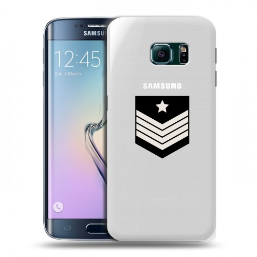 Полупрозрачный дизайнерский пластиковый чехол для Samsung Galaxy S6 Edge Армия