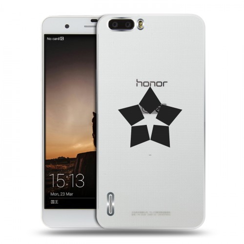 Полупрозрачный дизайнерский силиконовый чехол для Huawei Honor 6 Plus Армия