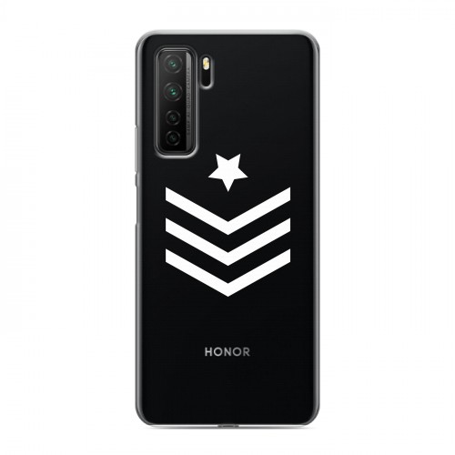 Полупрозрачный дизайнерский силиконовый с усиленными углами чехол для Huawei Honor 30S Армия