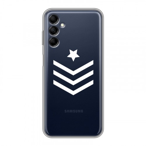 Полупрозрачный дизайнерский силиконовый с усиленными углами чехол для Samsung Galaxy M14 5G Армия