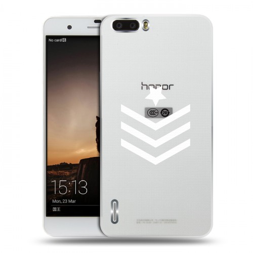 Полупрозрачный дизайнерский пластиковый чехол для Huawei Honor 6 Plus Армия