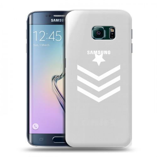Полупрозрачный дизайнерский пластиковый чехол для Samsung Galaxy S6 Edge Армия