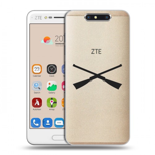 Полупрозрачный дизайнерский пластиковый чехол для ZTE Blade V8 Армия