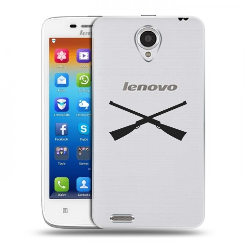 Полупрозрачный дизайнерский пластиковый чехол для Lenovo S650 Ideaphone Армия