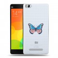 Полупрозрачный дизайнерский пластиковый чехол для Xiaomi Mi4i прозрачные Бабочки 