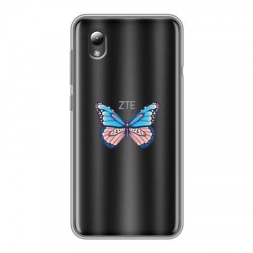 Полупрозрачный дизайнерский силиконовый чехол для ZTE Blade A3 (2019) прозрачные Бабочки 