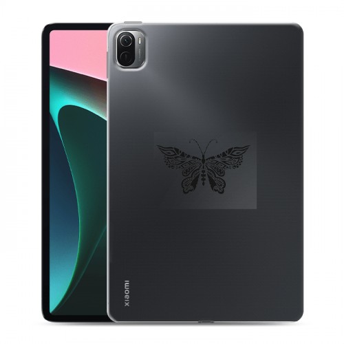 Полупрозрачный дизайнерский силиконовый чехол для Xiaomi Pad 5 прозрачные Бабочки 