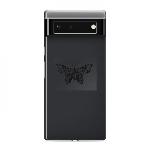 Полупрозрачный дизайнерский силиконовый с усиленными углами чехол для Google Pixel 6 прозрачные Бабочки 