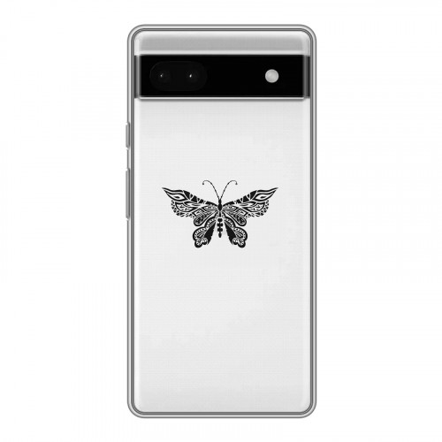 Полупрозрачный дизайнерский силиконовый с усиленными углами чехол для Google Pixel 6a прозрачные Бабочки 