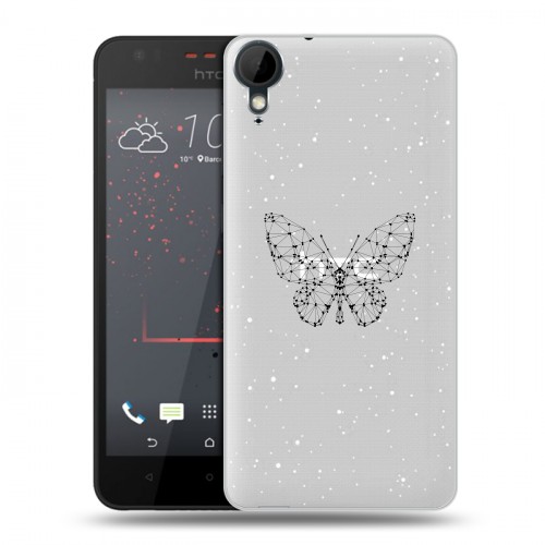 Полупрозрачный дизайнерский пластиковый чехол для HTC Desire 825 прозрачные Бабочки 