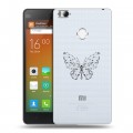 Полупрозрачный дизайнерский силиконовый чехол для Xiaomi Mi4S прозрачные Бабочки 