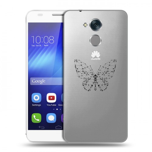 Полупрозрачный дизайнерский пластиковый чехол для Huawei Honor 6C прозрачные Бабочки 
