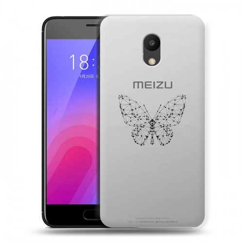 Полупрозрачный дизайнерский пластиковый чехол для Meizu M6 прозрачные Бабочки 