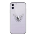 Полупрозрачный дизайнерский пластиковый чехол для Iphone 11 прозрачные Бабочки 