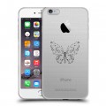 Полупрозрачный дизайнерский силиконовый чехол для Iphone 6 Plus/6s Plus прозрачные Бабочки 