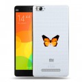 Полупрозрачный дизайнерский пластиковый чехол для Xiaomi Mi4i прозрачные Бабочки 