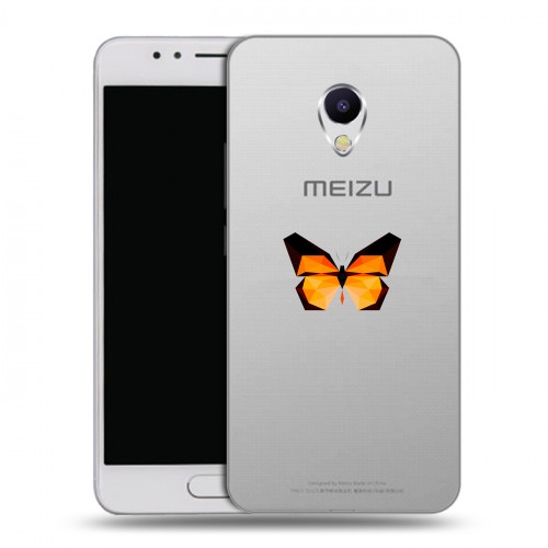 Полупрозрачный дизайнерский силиконовый чехол для Meizu M5s прозрачные Бабочки 