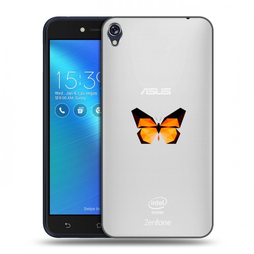 Полупрозрачный дизайнерский пластиковый чехол для Asus ZenFone Live прозрачные Бабочки 