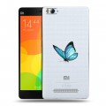 Полупрозрачный дизайнерский пластиковый чехол для Xiaomi Mi4i прозрачные Бабочки 