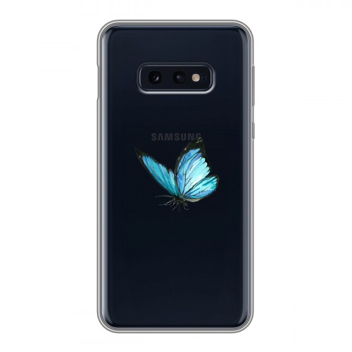 Полупрозрачный дизайнерский силиконовый чехол для Samsung Galaxy S10e прозрачные Бабочки 