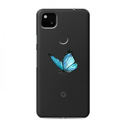 Полупрозрачный дизайнерский пластиковый чехол для Google Pixel 4a прозрачные Бабочки 