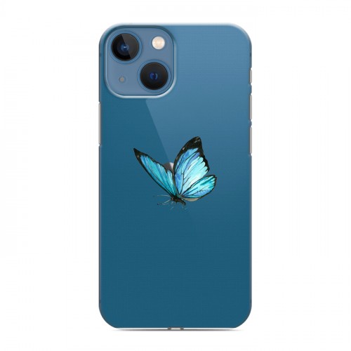 Полупрозрачный дизайнерский пластиковый чехол для Iphone 13 Mini прозрачные Бабочки 
