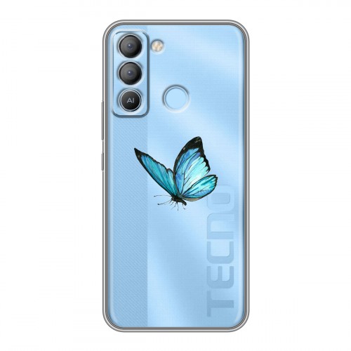 Полупрозрачный дизайнерский силиконовый чехол для Tecno Pop 5 LTE прозрачные Бабочки 