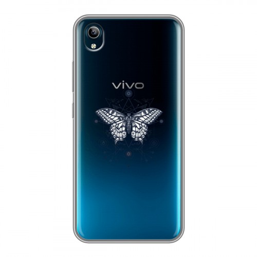 Полупрозрачный дизайнерский силиконовый с усиленными углами чехол для Vivo Y91C прозрачные Бабочки 