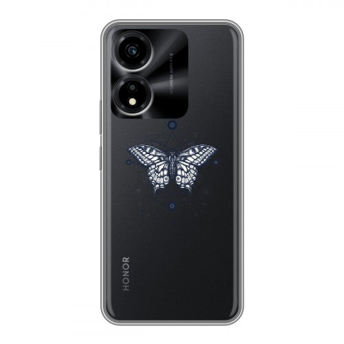 Полупрозрачный дизайнерский силиконовый чехол для Huawei Honor X5 Plus прозрачные Бабочки 