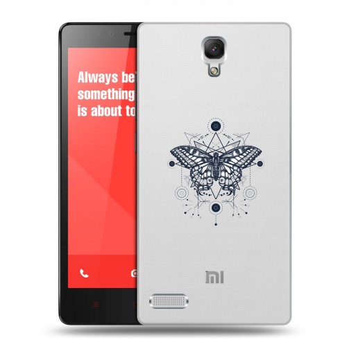 Полупрозрачный дизайнерский силиконовый чехол для Xiaomi RedMi Note прозрачные Бабочки 