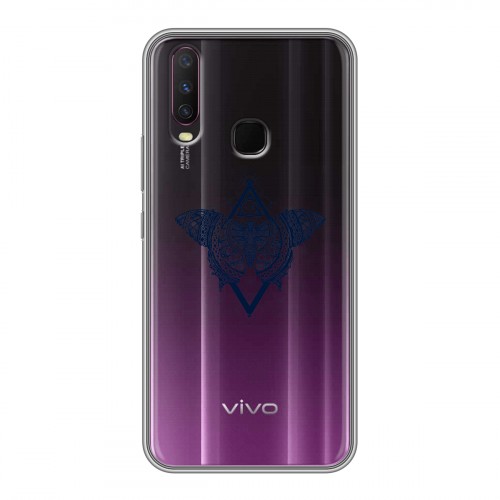 Полупрозрачный дизайнерский силиконовый чехол для Vivo Y17 прозрачные Бабочки 