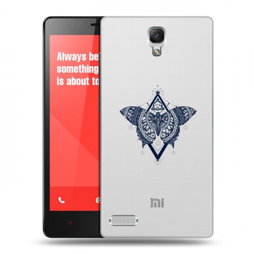 Полупрозрачный дизайнерский силиконовый чехол для Xiaomi RedMi Note прозрачные Бабочки 